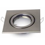 Square LED Spotlight Holder Satin Aluminum Finish for Socket GU10 LED Bulb