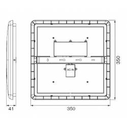Dimensions Square led ceiling light 350x350x41 mm