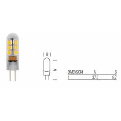 Dimensioni Lampadina LED Bispina G4 - 1W - 37,5x9,7 mm