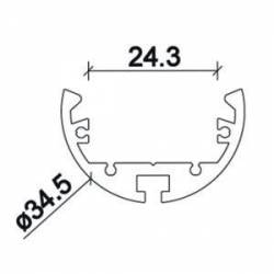 Dimensions LED Profile NP162 34,5x24,3 mm