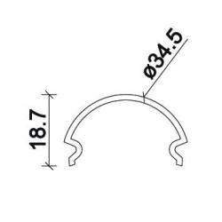 Dimensions cover LED Profile NP162 34,5x18,7 mm