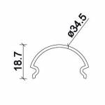 Dimensioni cover Profilo LED NP162 34,5x18,7 mm