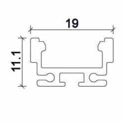 Dimensions Led Profile NP165 19x11,1 mm