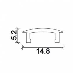 Dimensions cover Led Profile NP165 14,8x5,2 mm