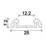 Dimensioni Profilo LED NP172 25x7,2 mm