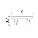 Dimensioni cover Profilo LED NP173 9x3,7 mm