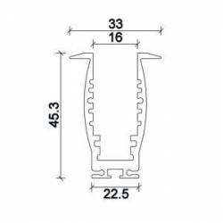 Dimensions Led Profile NP176 33x45,3 mm