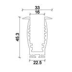 Dimensions Led Profile NP176 33x45,3 mm