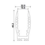 Dimensions Led Profile NP177 22,5x45,2 mm