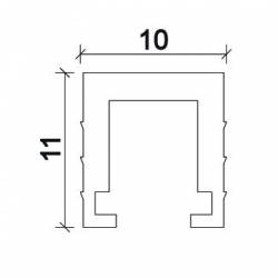 Dimensions cover Led Profile NP182 10x11 mm