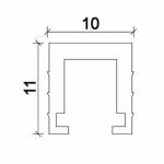 Dimensions cover Led Profile NP182 10x11 mm