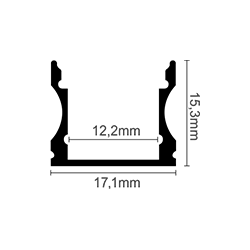 Dimensions Led Profile NP186 17,1x15,3 mm