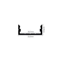 Dimensions Led Profile NP187 23,6x10 mm