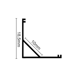 Dimensions Led Profile NP190 18,5x10 mm