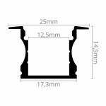Dimensioni Profilo Led NP194 23,3x15,3 mm