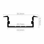Dimensions Led Profile NP195 30,5x10 mm