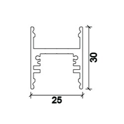 Dimensions Led Profile NP201 25x30 mm