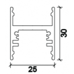 Dimensioni Profilo LED NP201 25x30 mm