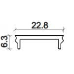 Dimensions cover Led Profile NP201 22,8x6,3 mm