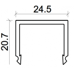 Dimensions cover Led Profile NP201 24,5x20,7 mm