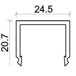 Dimensioni cover Profilo LED NP201 24,5x20,7 mm