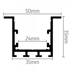 Dimensioni Profilo LED NP203 50x35 mm