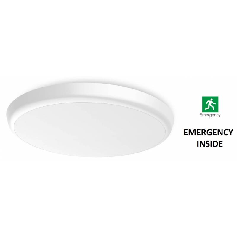 Round LED ceiling light 30 cm Ø  with INTEGRATED EMERGENCY - 18 W