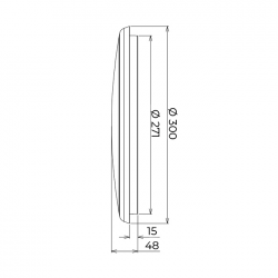 Dimensioni Plafoniera LED tonda Ø300x48 mm 