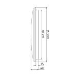 Dimensioni Plafoniera LED tonda Ø300x48 mm 
