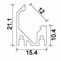 Dimensions Led Profile NP168 21,1x15,4 mm