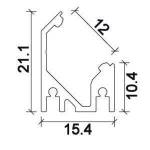 Dimensions Led Profile NP168 21,1x15,4 mm