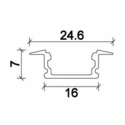 Dimensions Led Profile NP180 24,6x7 mm