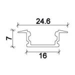 Dimensions Led Profile NP180 24,6x7 mm