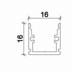 Dimensons Led Profile NP183 16x16 mm