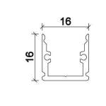 Dimensons Led Profile NP183 16x16 mm