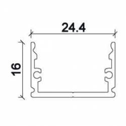 Dimensions Led Profile NP184 24,4x16 mm