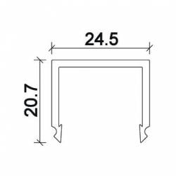 Dimensions Cover Led Profile NP184 24,5x20,7 mm