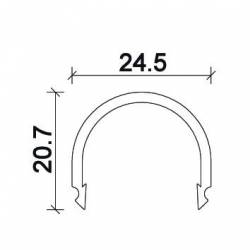 Dimensions rounded Cover Led Profile NP184 24,5x20,7 mm