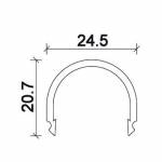 Dimensioni Cover stondata Profilo LED NP184 24,5x20,7 mm