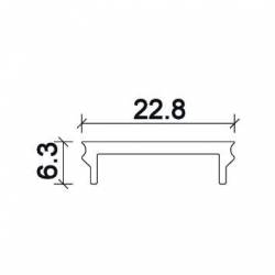 Dimensions flat cover Led Profile NP184 22,8x6,3 mm