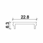Dimensioni Cover piatta Profilo LED NP184 22,8x6,3 mm
