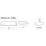 Dimensions Power supply with integrated emergency - L1271 105x46x24 mm