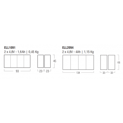 Kit Emergenza LED ELL2094 - Lampade Led 12V - GU5.3 - Autonomia 1h - 9,6 V - 4 Ah 