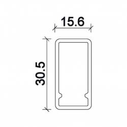 Dimensions cover Led Profile NP176 15,6x30,5 mm