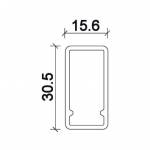 Dimensioni cover Profilo LED NP176 15,6x30,5