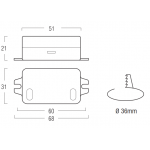 Dimensioni Alimentatore per LED - Serie AL3 68x31x21 mm
