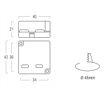 Dimensions AL8 SERIES - LED power supply 34x42x21 mm