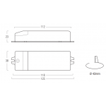 Dimensioni SERIE ALPF15 Alimentatore per LED ON/OFF 125x38x23 mm