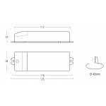  Dimenisoni SERIE AL30 Alimentatore per LED ON/OFF 125x38x23 mm