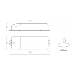 Dimensions SERIE ALD10 Dimmable LED power supply 125x38x23 mm